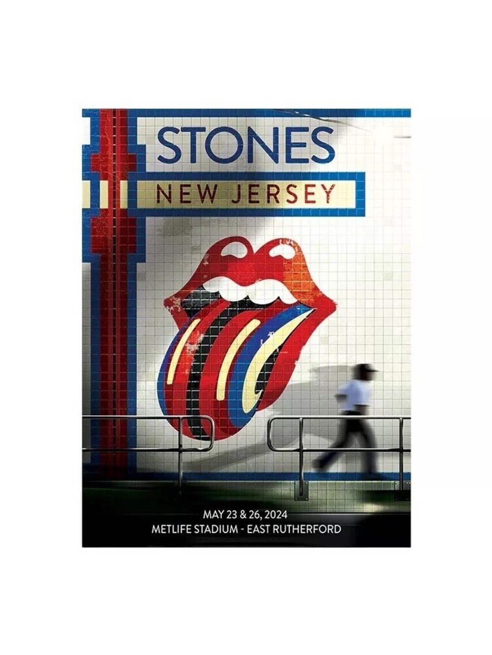 ROLLING STONES Official Hackney Diamonds Tour Lithograph Poster New York Jersey